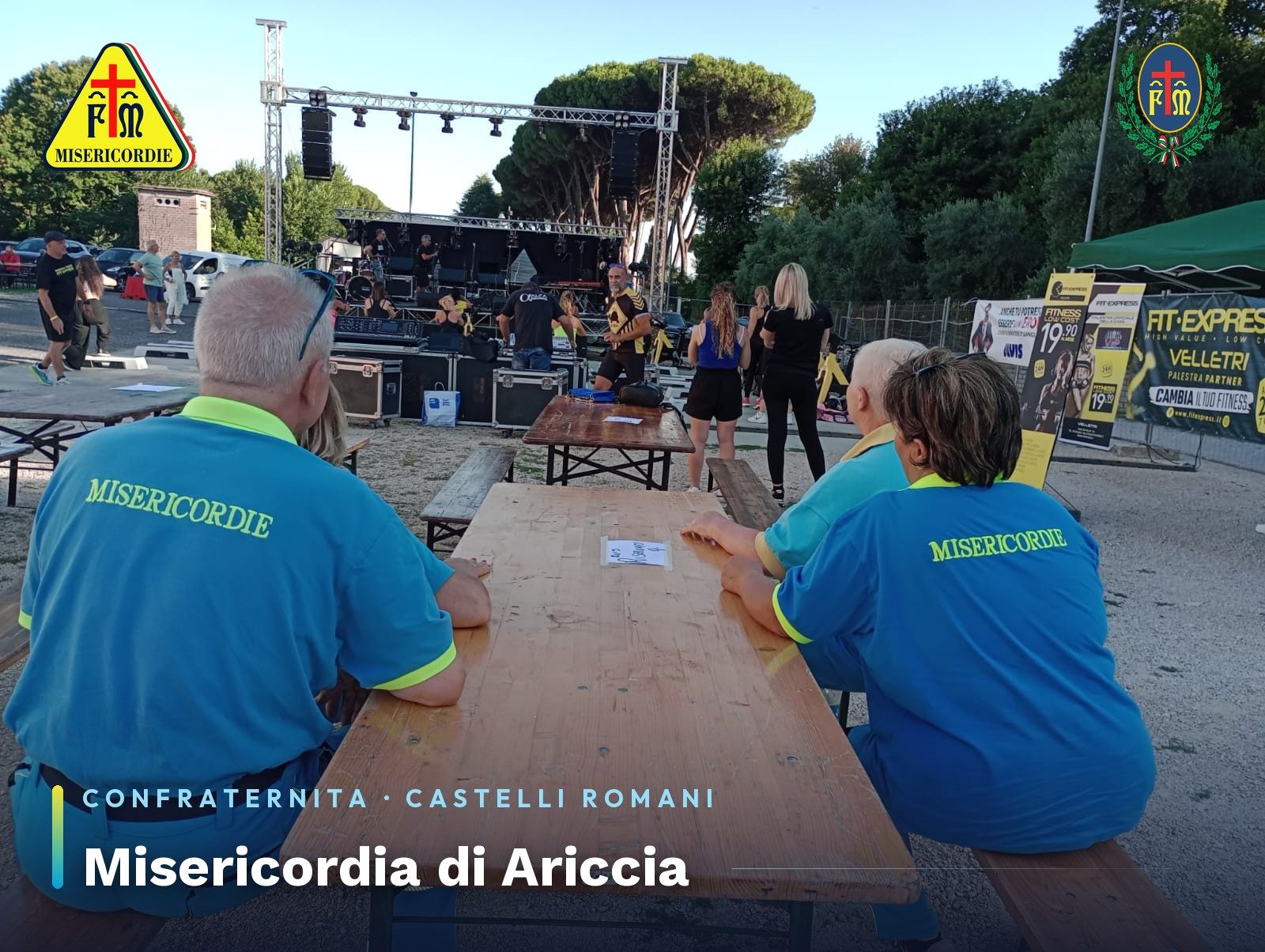 Presidio sanitario serale a un evento pubblico