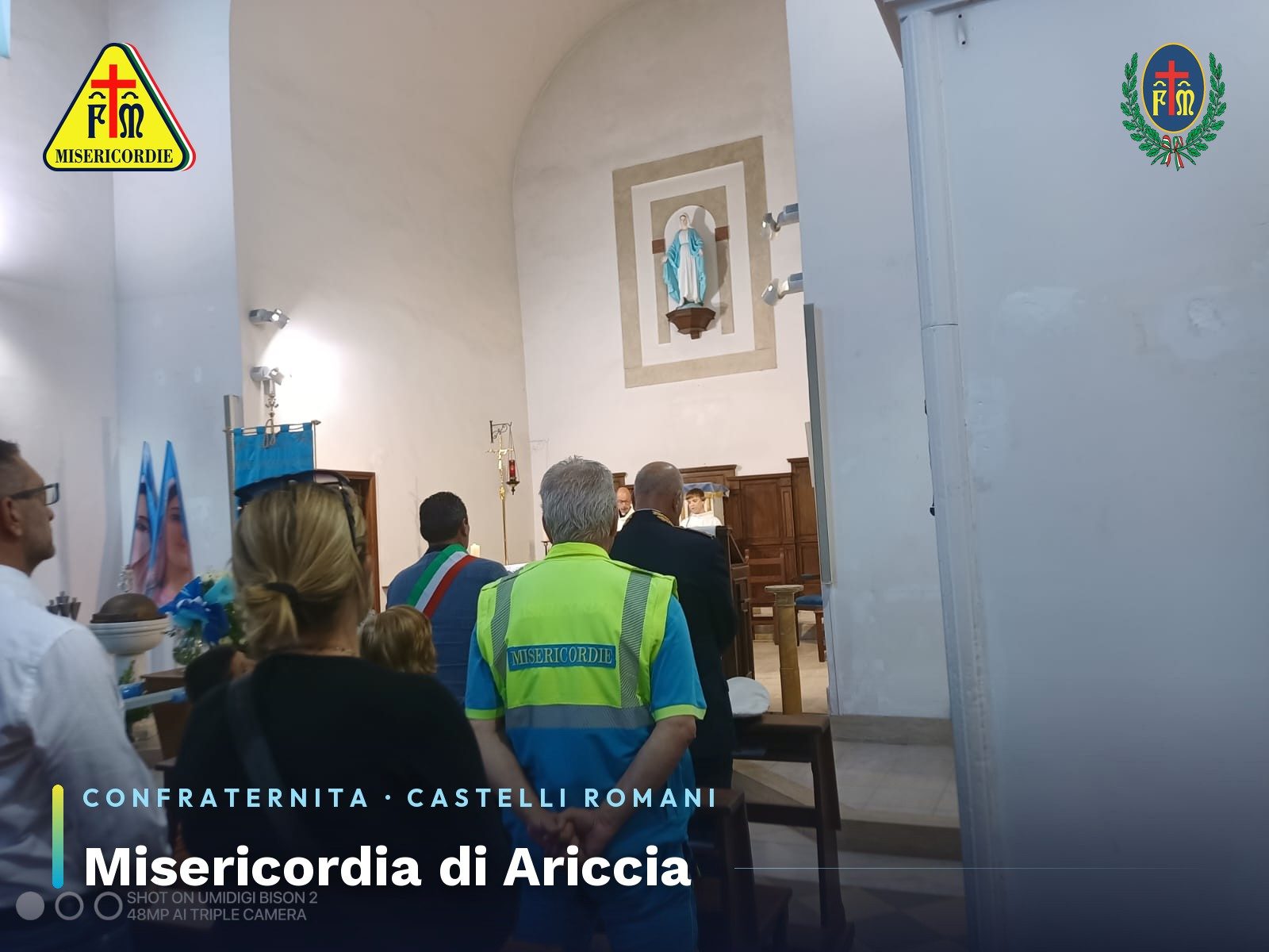 I volontari della Misericordia durante una celebrazione