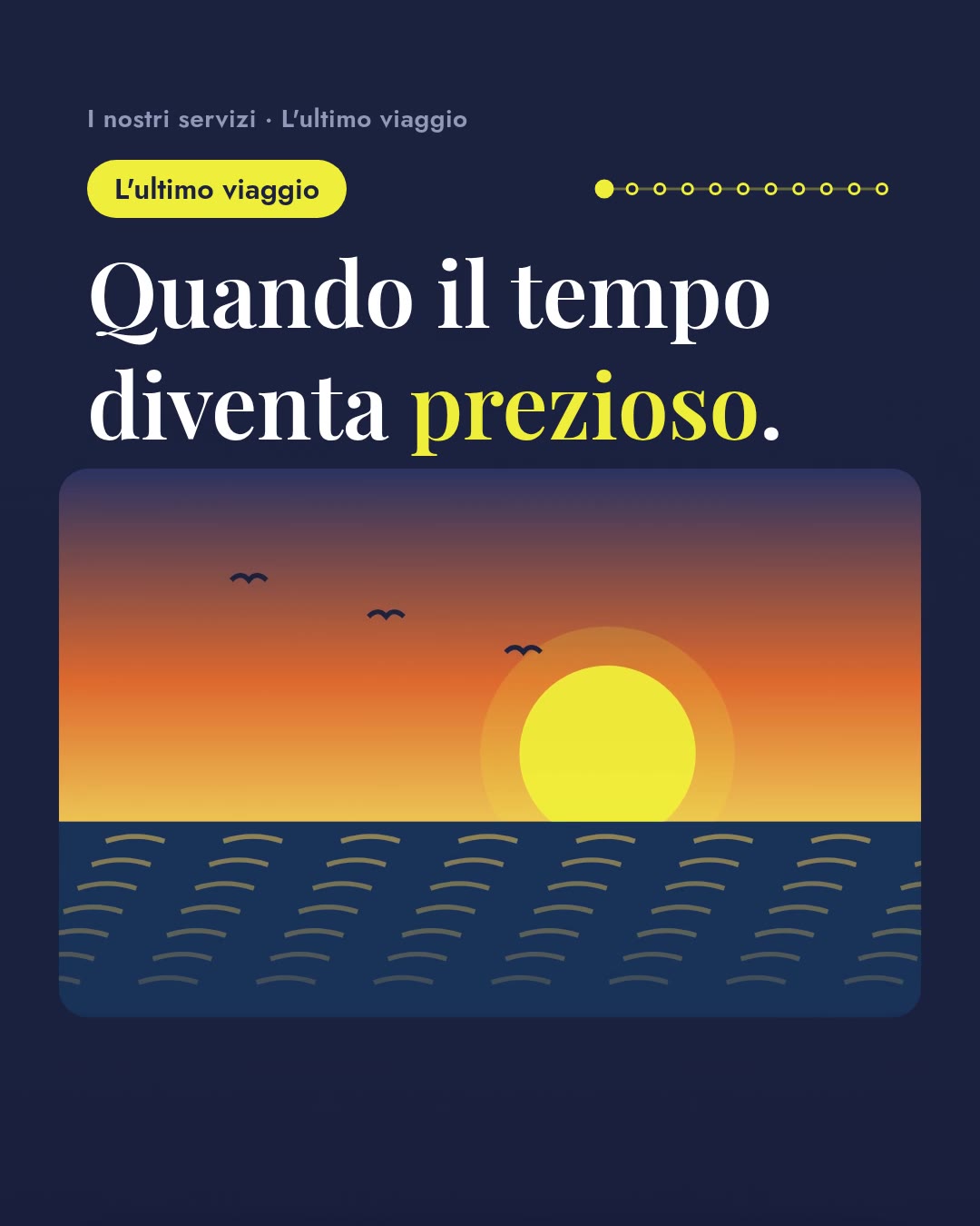 L’ultimo viaggio: una scena del video della Misericordia di Ariccia, il mare al tramonto