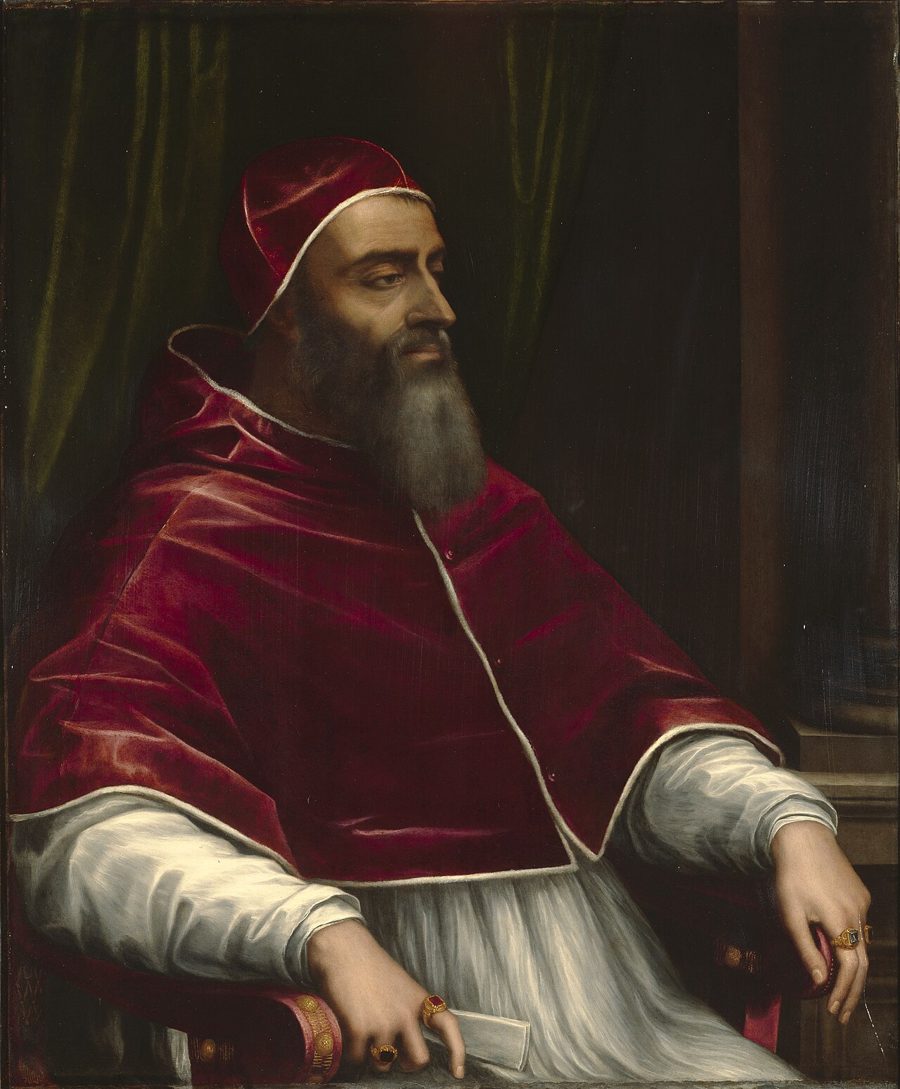 Ritratto di papa Clemente VII seduto, dipinto da Sebastiano del Piombo