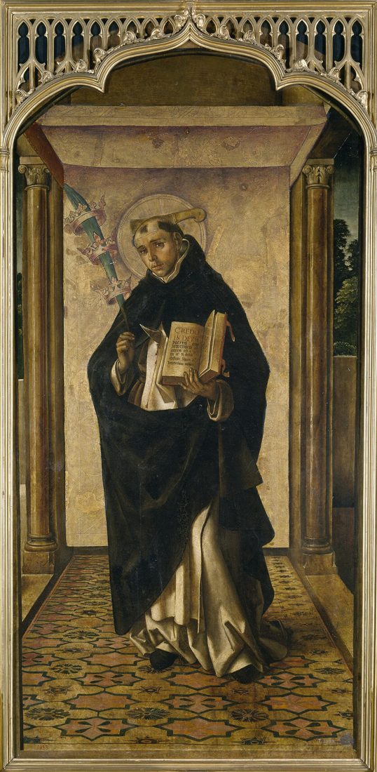 Dipinto antico di San Pietro Martire, con il saio domenicano